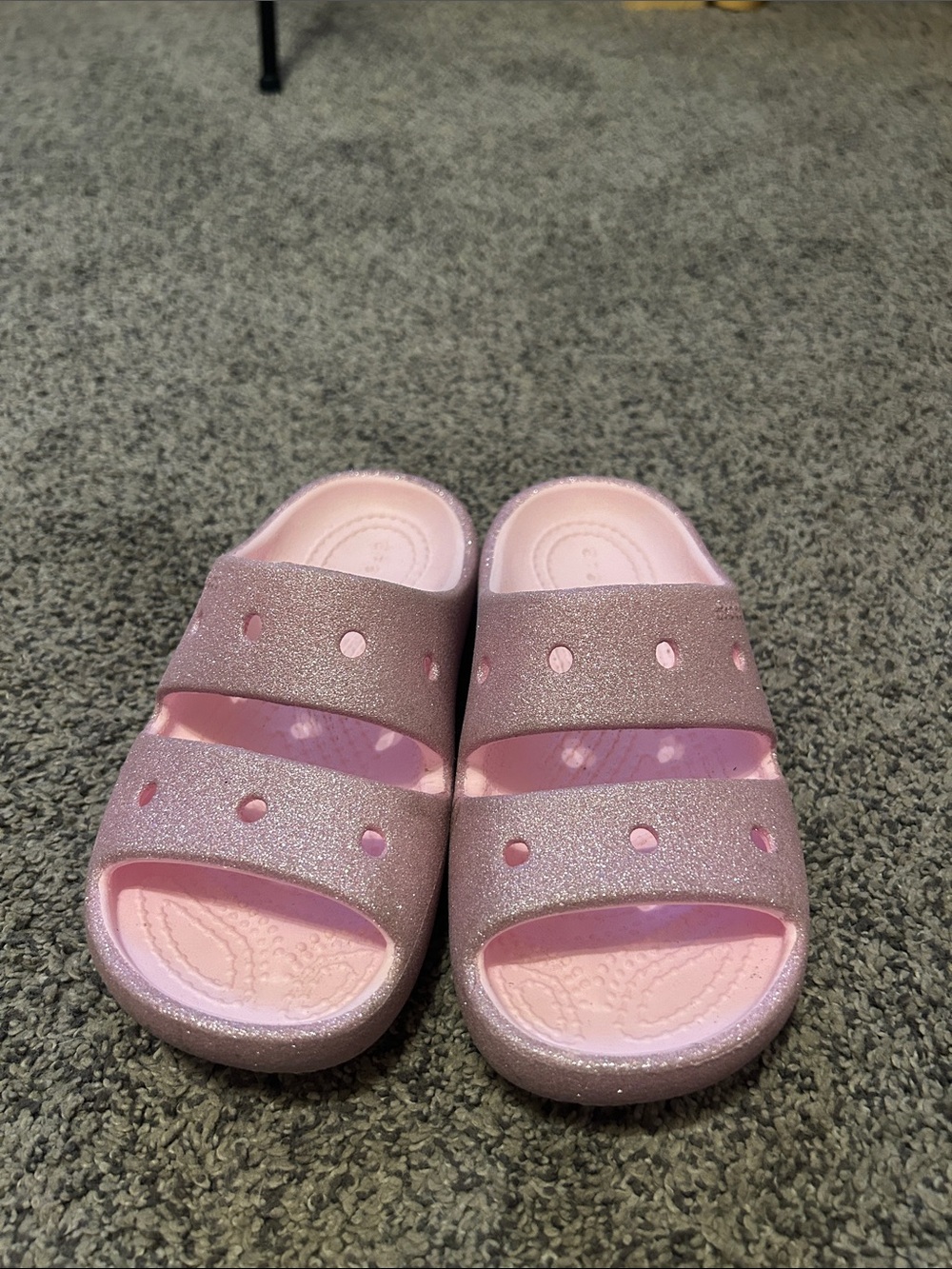 CROCS Kids Glitter Pink Slide Sandals